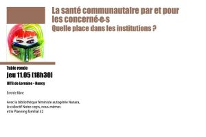 La santé communautaire par et pour les concerné.e.s. Quelle place dans les institutions ?
